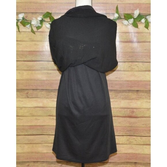 Olsenboye Black Sleeveless Sequins Party Cocktail Dress Size L Deep V Back LBD - Picture 4 of 10